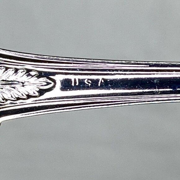 New Orleans Souvenir Spoon 4 3/8” Silver Enamel Shield Mardi Gras Marked U.S.A. - Picture 4 of 5